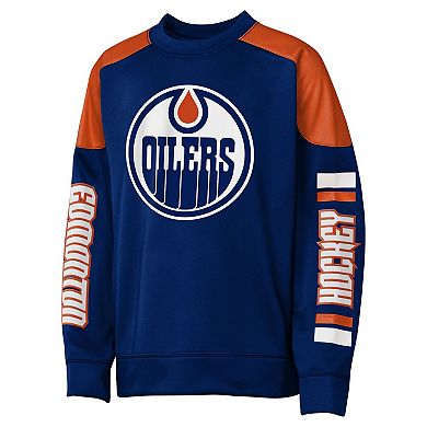 Youth Outerstuff Connor McDavid Royal Edmonton Oilers Best Defense Name & Number Crewneck Sweatshirt