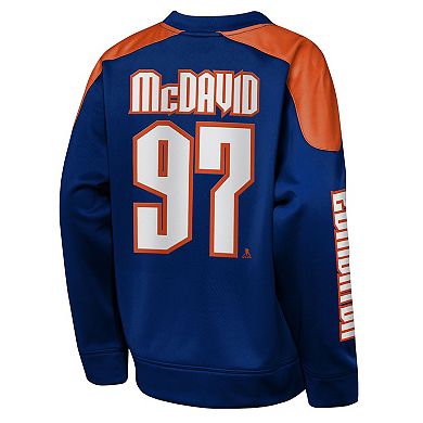 Youth Outerstuff Connor McDavid Royal Edmonton Oilers Best Defense Name & Number Crewneck Sweatshirt