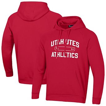 Men's Under Armour Red Utah Utes 2025 Sideline Rival Fleece Hoodie