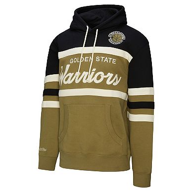 Men's Mitchell & Ness Olive/Black Golden State Warriors Double Clutch Head Coach Hoodie