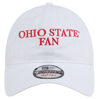 Men's New Era White Ohio State Buckeyes Fan 9TWENTY Adjustable Hat