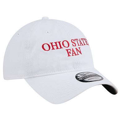Men's New Era White Ohio State Buckeyes Fan 9TWENTY Adjustable Hat