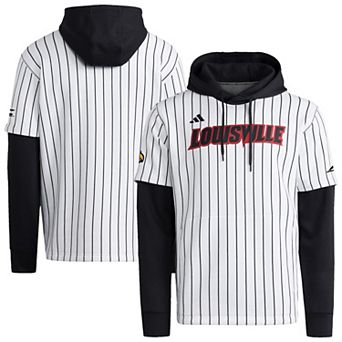 Men's adidas White/Black Louisville Cardinals Baseball Hoodie