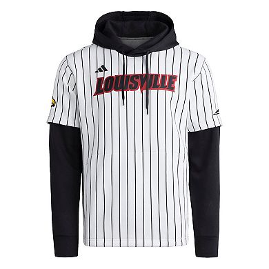 Men's adidas White/Black Louisville Cardinals Baseball Hoodie
