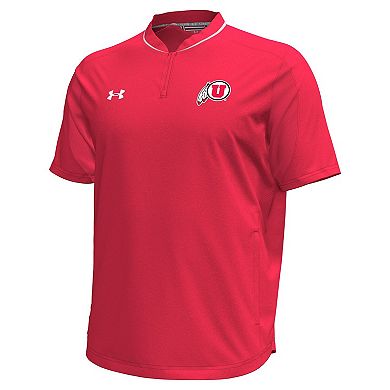 Men's Under Armour Red Utah Utes Motivate Quarter-Zip Top