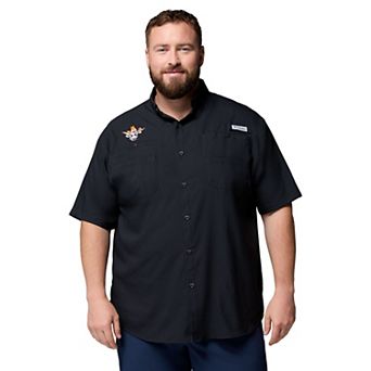 Men's Columbia Black Texas Longhorns Big & Tall Tamiami Omni-Shade Button-Down Shirt