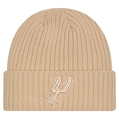 Men's New Era Tan San Antonio Spurs Color Pack Cuffed Knit Hat