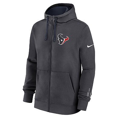 Men's Nike Anthracite Houston Texans Primetime Club Full-Zip Hoodie