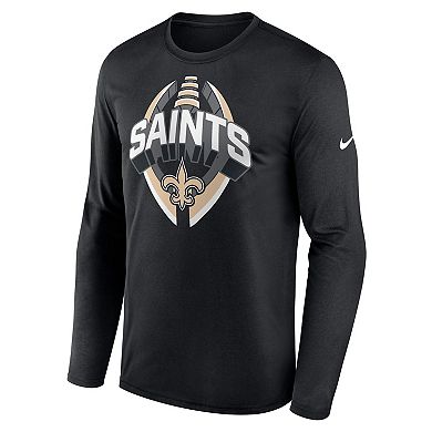 Men's Nike Black New Orleans Saints Primetime Legend Icon Performance Long Sleeve T-Shirt