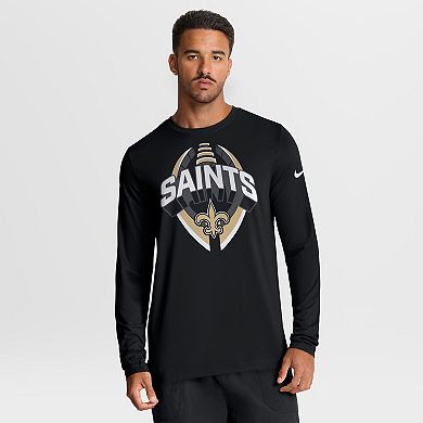 Men's Nike Black New Orleans Saints Primetime Legend Icon Performance Long Sleeve T-Shirt