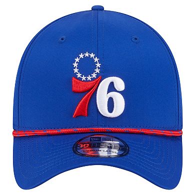 Men's New Era Royal Philadelphia 76ers Featherweight Poly Rope Flex 39Thirty Hat