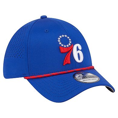 Men's New Era Royal Philadelphia 76ers Featherweight Poly Rope Flex 39Thirty Hat