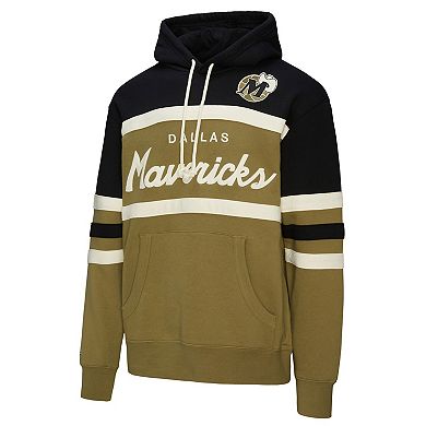 Men's Mitchell & Ness Olive Dallas Mavericks Double Clutch Head Coach Hoodie