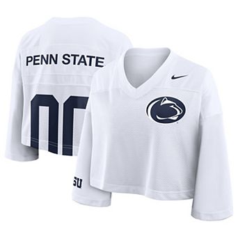 Women's Nike White Penn State Nittany Lions Cropped Mesh Dri-FIT Fashion Jersey