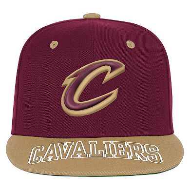 Youth Outerstuff Wine/Gold Cleveland Cavaliers Two-Tone Snapback Hat