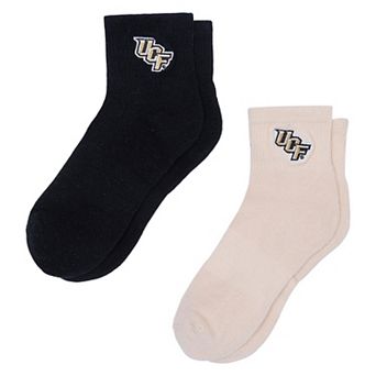 Women's ZooZatz Cream/Black UCF Knights Two-Pack Quarter-Length Socks