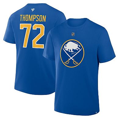 Men's Fanatics Tage Thompson Royal Buffalo Sabres Authentic Stack Name & Number T-Shirt