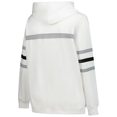 Women's Mitchell & Ness White Pittsburgh Steelers Plus Size Head Coach Throwback Pullover Hoodie