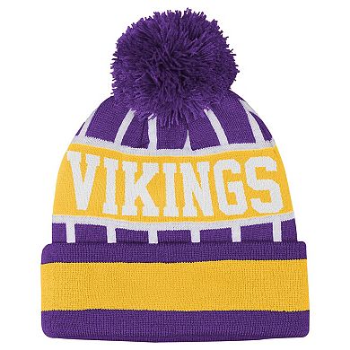 Youth Outerstuff Purple Minnesota Vikings Go Fast Cuffed Knit Hat with Pom