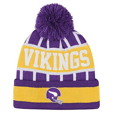 Youth Outerstuff Purple Minnesota Vikings Go Fast Cuffed Knit Hat with Pom