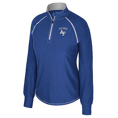 Women's Colosseum Royal Air Force Falcons Bikram Raglan Quarter-Zip Top