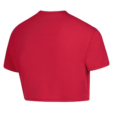 Girls Youth ZooZatz Crimson Indiana Hoosiers Laurels Tri-Blend Cropped T-shirt