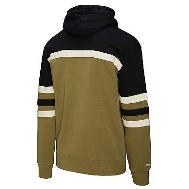 Men's Mitchell & Ness Olive/Black Atlanta Hawks Double Clutch Head Coach Hoodie