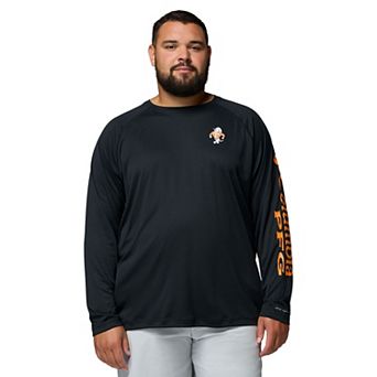 Men's Columbia Black Tennessee Volunteers Big & Tall Terminal Tackle Long Sleeve Omni-Shade T-Shirt