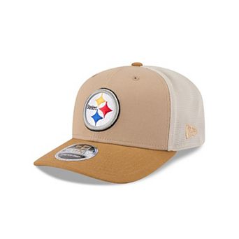 Men's New Era Light Beige Pittsburgh Steelers Two-Tone Trucker 9SEVENTY Adjustable Hat
