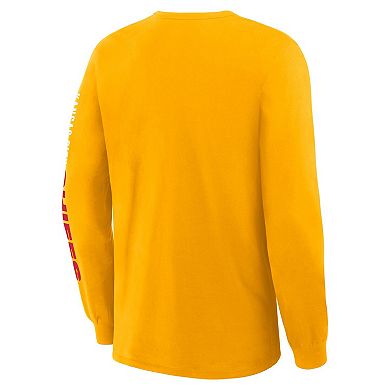 Men's Fanatics Gold Kansas City Chiefs Big & Tall Clock Management Legacy Long Sleeve T-Shirt