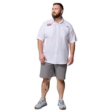 Men's Columbia White Oklahoma Sooners Big & Tall Tamiami Omni-Shade Button-Down Shirt