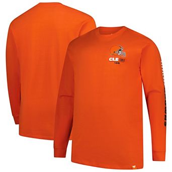 Men's Fanatics Orange Cleveland Browns Big & Tall Clock Management Legacy Long Sleeve T-Shirt