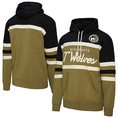 Men's Mitchell & Ness Olive/Black Minnesota Timberwolves Double Clutch Head Coach Hoodie