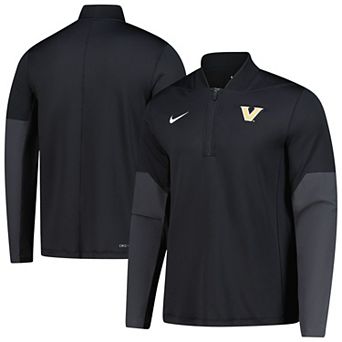 Men's Nike Black Vanderbilt Commodores Dri-FIT Half-Zip Pullover