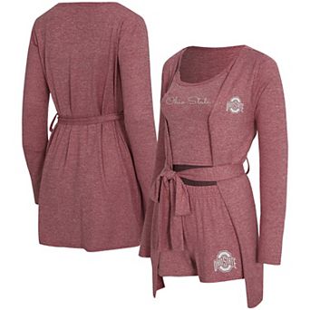 Women's Concepts Sport Scarlet Ohio State Buckeyes Rigor Three-Piece Tank, Short & Robe Set