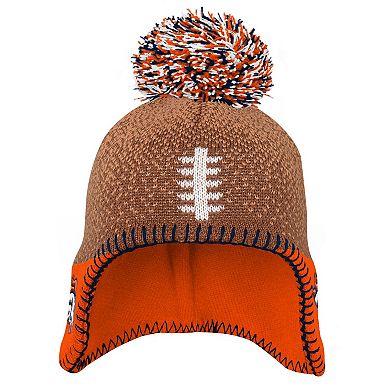 Preschool Brown Denver Broncos Football Head Knit Hat with Pom