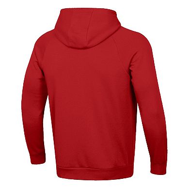 Men's Under Armour Red Wisconsin Badgers 2025 Sideline Rival Fleece Hoodie