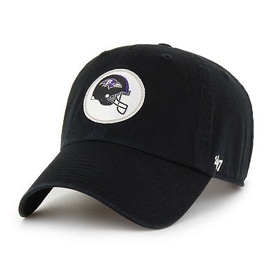 Men's '47 Black Baltimore Ravens Hard Hat Clean Up Adjustable Hat