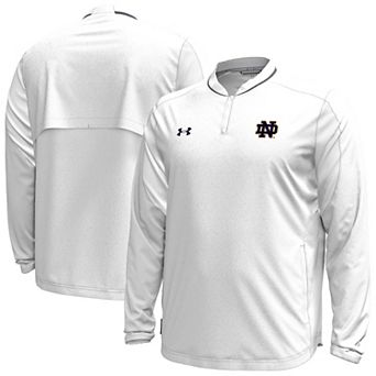 Men's Under Armour White Notre Dame Fighting Irish Motivate Long Sleeve Quarter-Zip Jacket