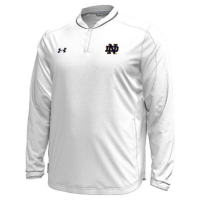 Men's Under Armour White Notre Dame Fighting Irish Motivate Long Sleeve Quarter-Zip Jacket
