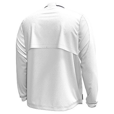 Men's Under Armour White Notre Dame Fighting Irish Motivate Long Sleeve Quarter-Zip Jacket
