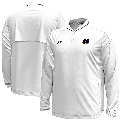 Men's Under Armour White Notre Dame Fighting Irish Motivate Long Sleeve Quarter-Zip Jacket