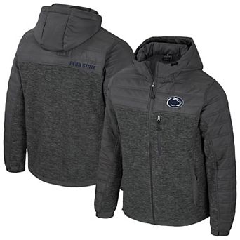 Men's Colosseum Charcoal Penn State Nittany Lions Nightman Full-Zip Hoodie Puffer Jacket