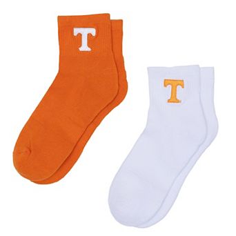 Women's ZooZatz White/Tennessee Orange Tennessee Volunteers Two-Pack Quarter-Length Socks