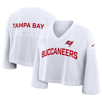 Women's Nike White Tampa Bay Buccaneers Primetime Cropped Mesh Dri-FIT Fashion Jersey