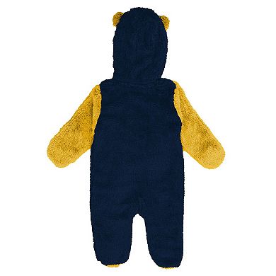 Infant & Newborn Outerstuff Navy Denver Nuggets Stay Napping Fleece Bunting Full-Zip Hooded Sleeper