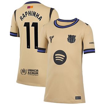 Youth Nike Raphinha Gold Barcelona 2025/26 Away Stadium Replica Jersey