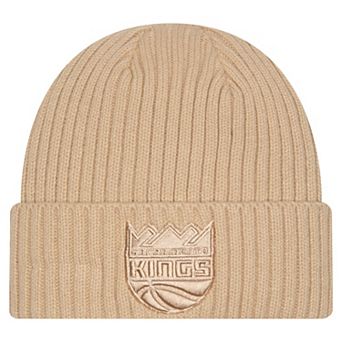 Men's New Era Tan Sacramento Kings Color Pack Cuffed Knit Hat