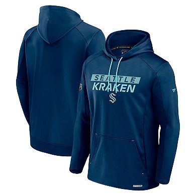 Men's Fanatics Blue Seattle Kraken Pro Rink Fleece Pullover Hoodie