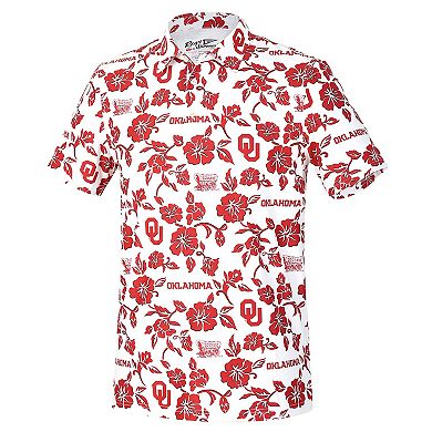 Men's Reyn Spooner White Oklahoma Sooners Pua Performance Polo